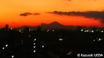 夕焼け黒富士